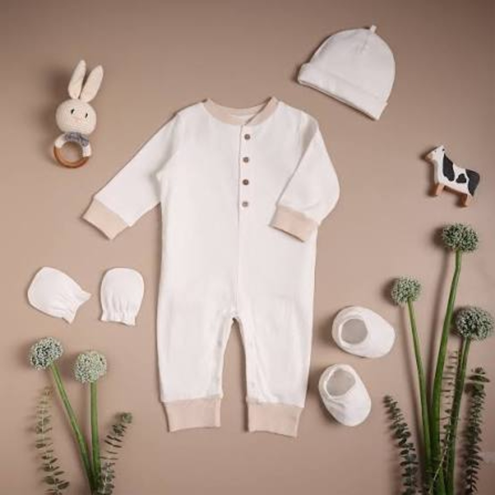 ribbed baby romper set