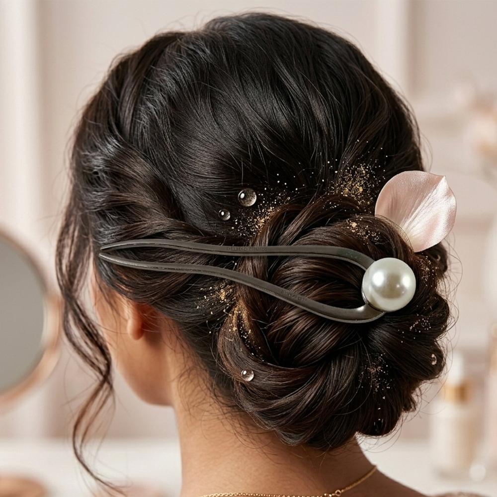 Elegant Pearl Design Hair Pin Clip (1 Pc) - Application: As Per Product Requirement