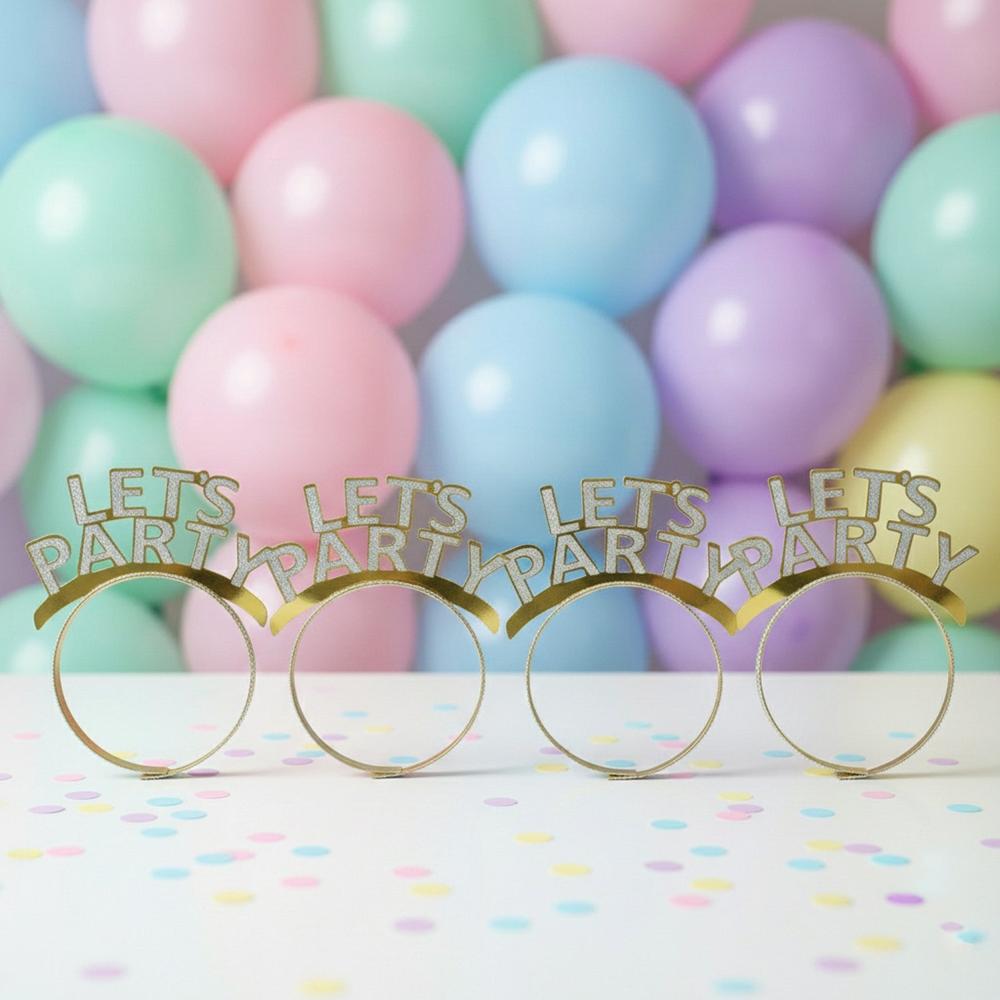 Let S Party Glitter Headband For Birthday Celebration (Pack Of 4) - Application: As Per Product Requirement