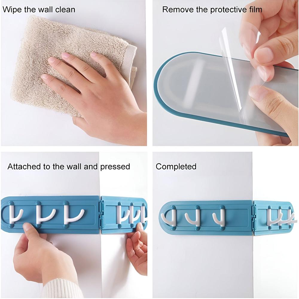 Foldable Rotating Wall-mounted Multipurpose Hook Rack (1 Pc) - Application: As Per Product Requirement