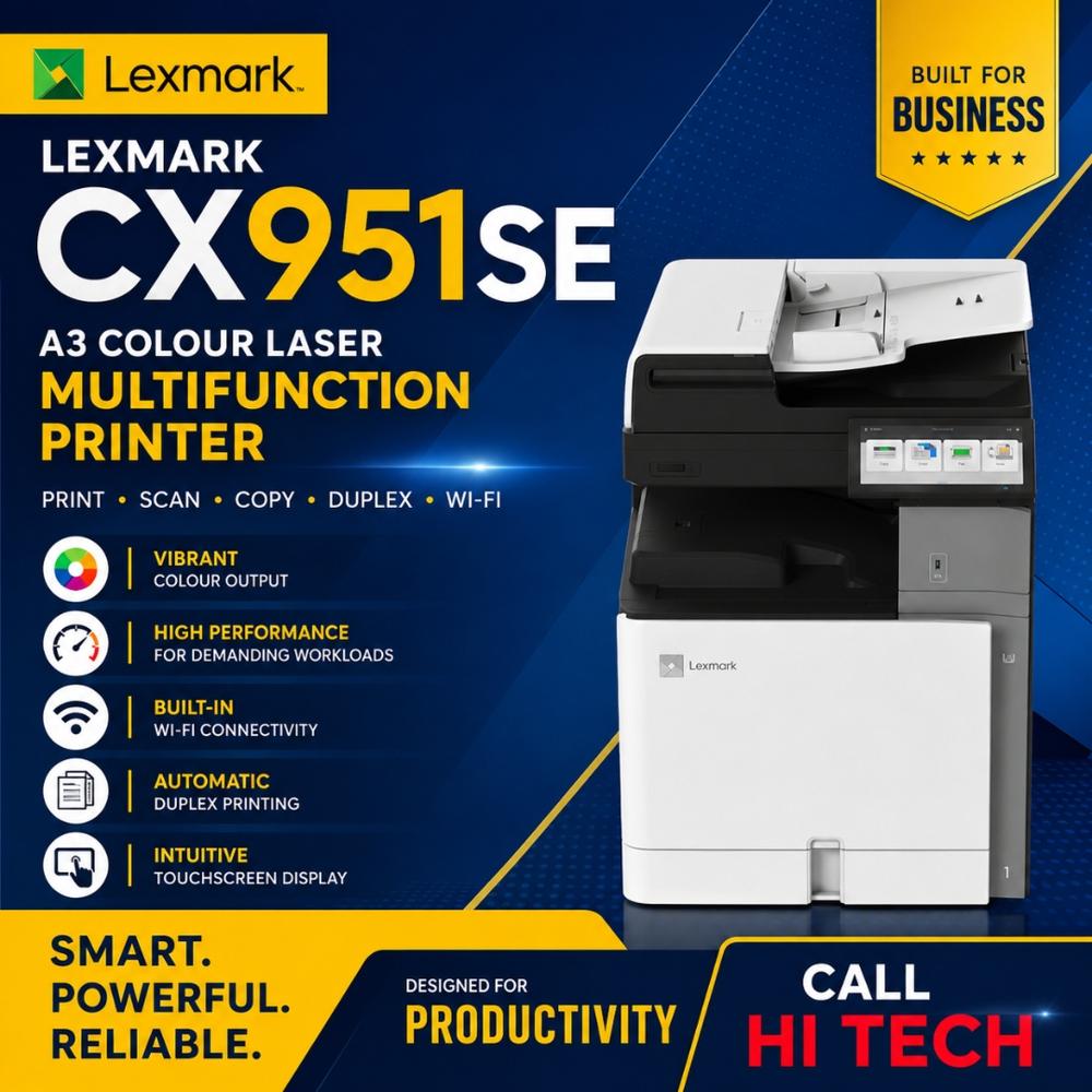 Lexmark Cx951Se A3 Colour Laser Multifunction Printer Print Scan Copy Duplex Wifi - Continuous Copying Speed: 35 Ppm