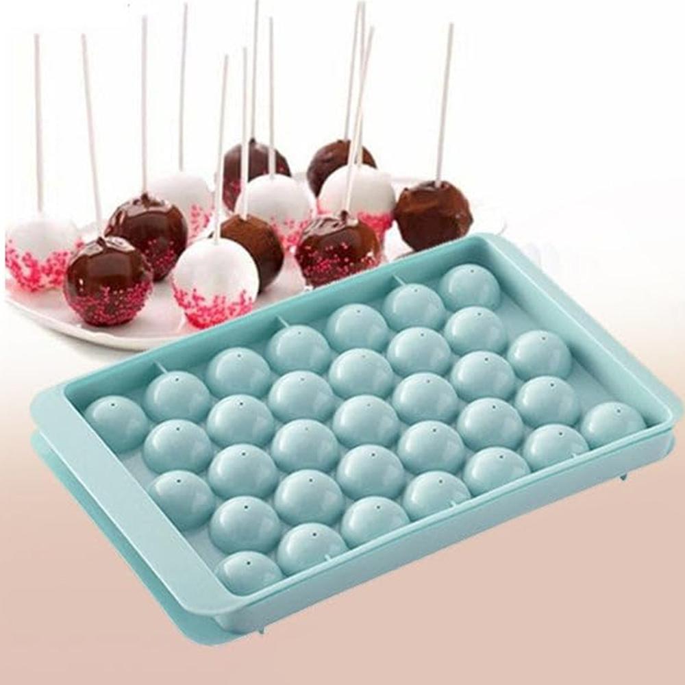 Plastic Round Reusable Ice Cube Ice Ball Mold / Lolli Candy Maker 33 Moulds (16.5x10 Cm / 1 Pc)