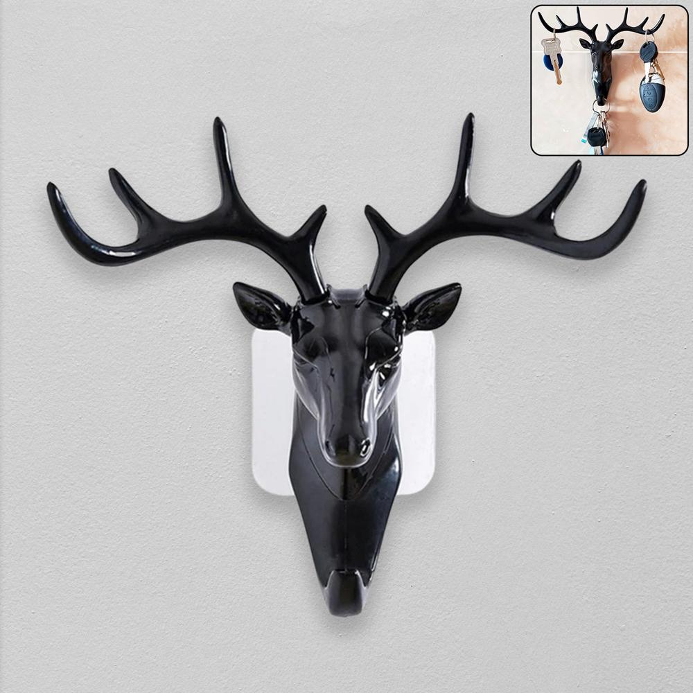 Deer Head Self Adhesive Wall Door Hook Hanger - Application: As Per Product Requirement