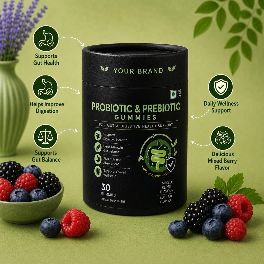 Probiotic & Prebiotic Gummies for Gut & Digestive Health Support