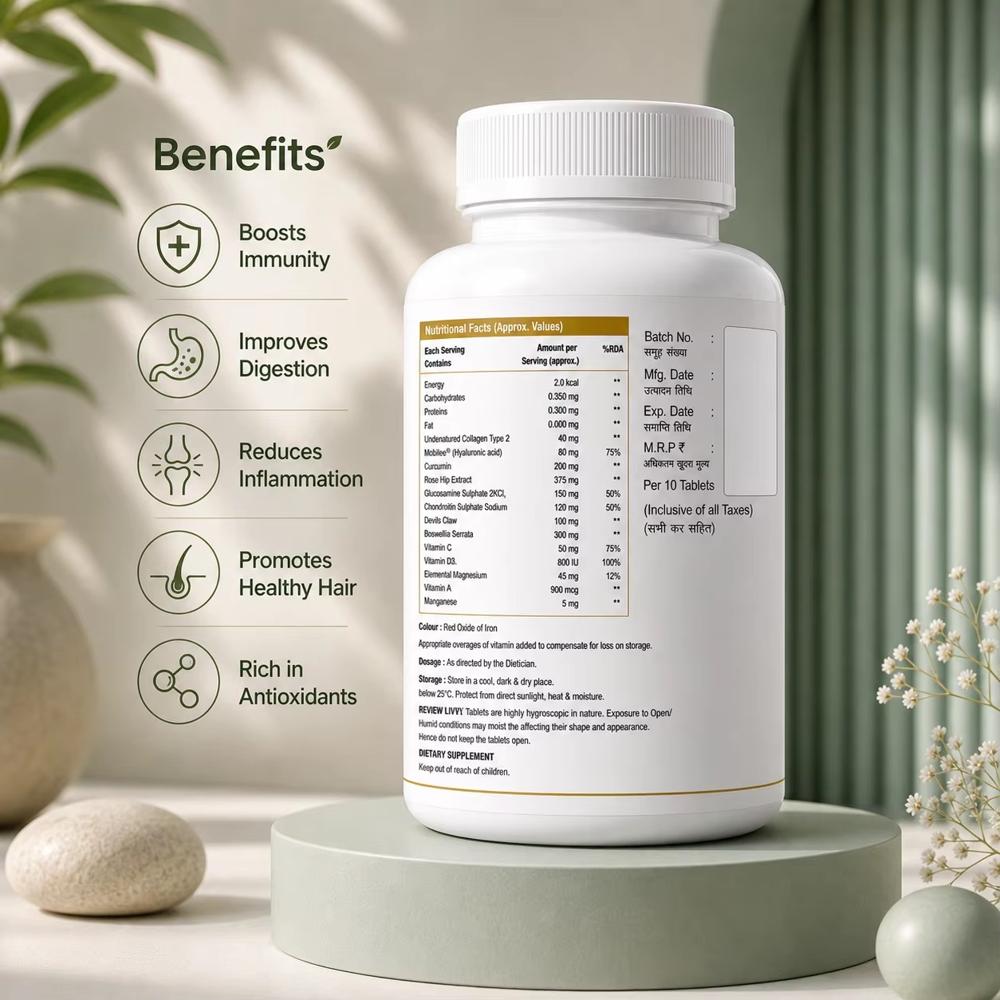 Undenatured type - II, Mobilee-R Tablets