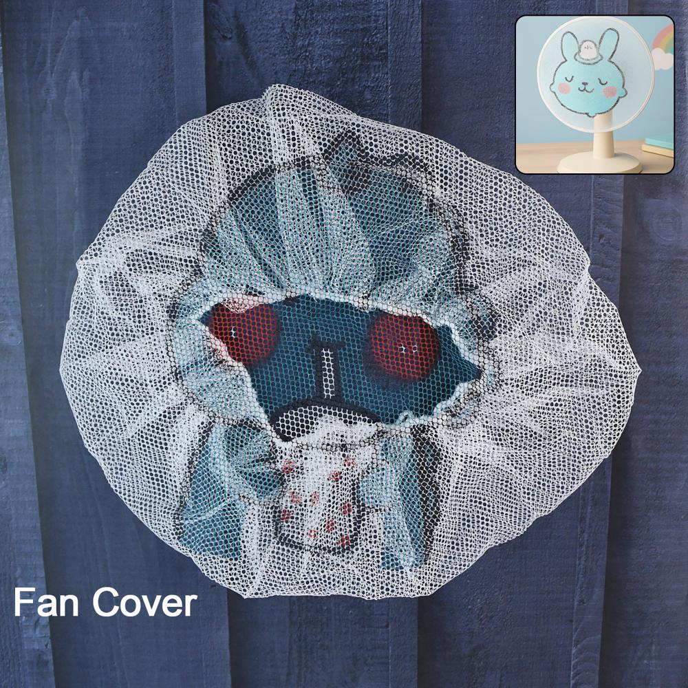 Cute Cartoon Character Fabric Mesh Fan Cover (1 Pc / Mix Design) - Application: As Per Product Requirement