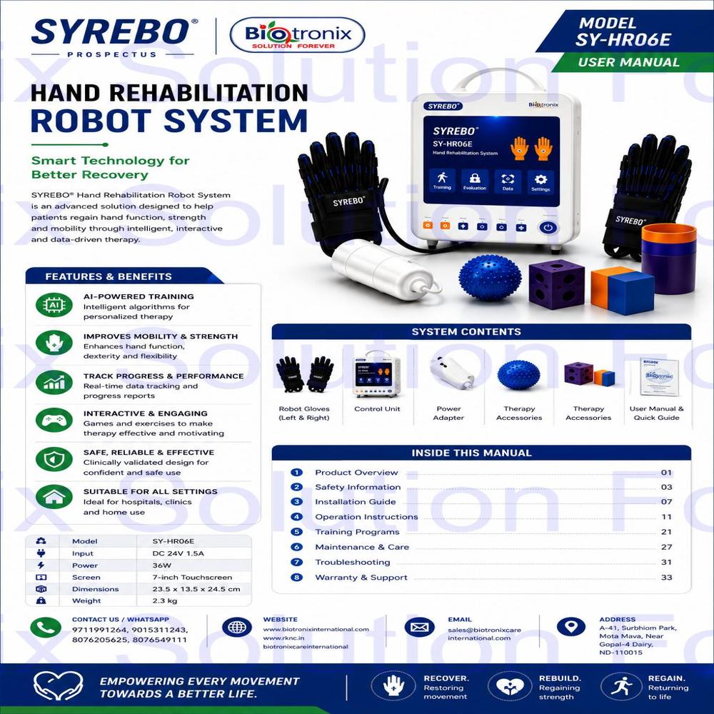 Syrebo C12 Hand Rehabilitation System for Physiotherapy