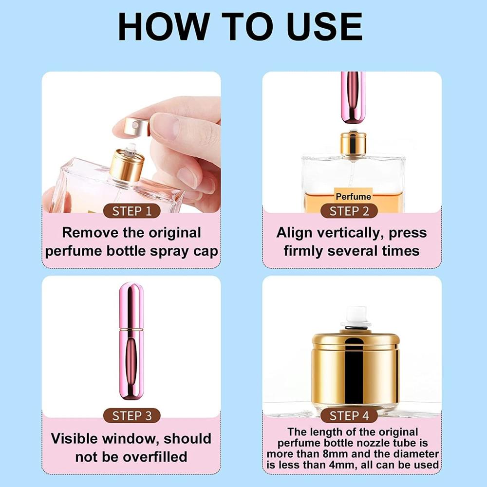 Mini Portable Perfume Empty Spray Bottle (1 Pc / Mix Color) - Application: As Per Product Requirement
