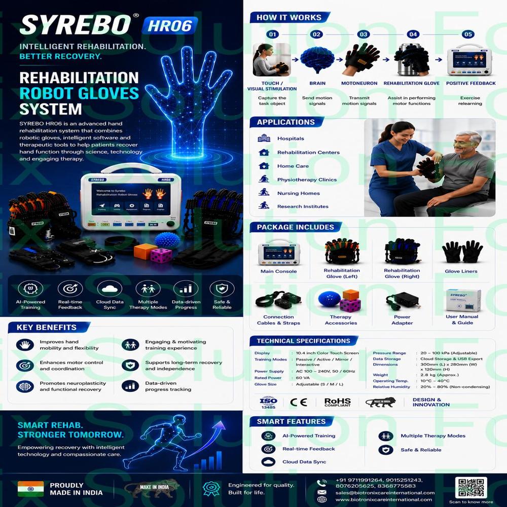 Syrebo C12 Robotic Hand Gloves for Neuro Rehabilitation