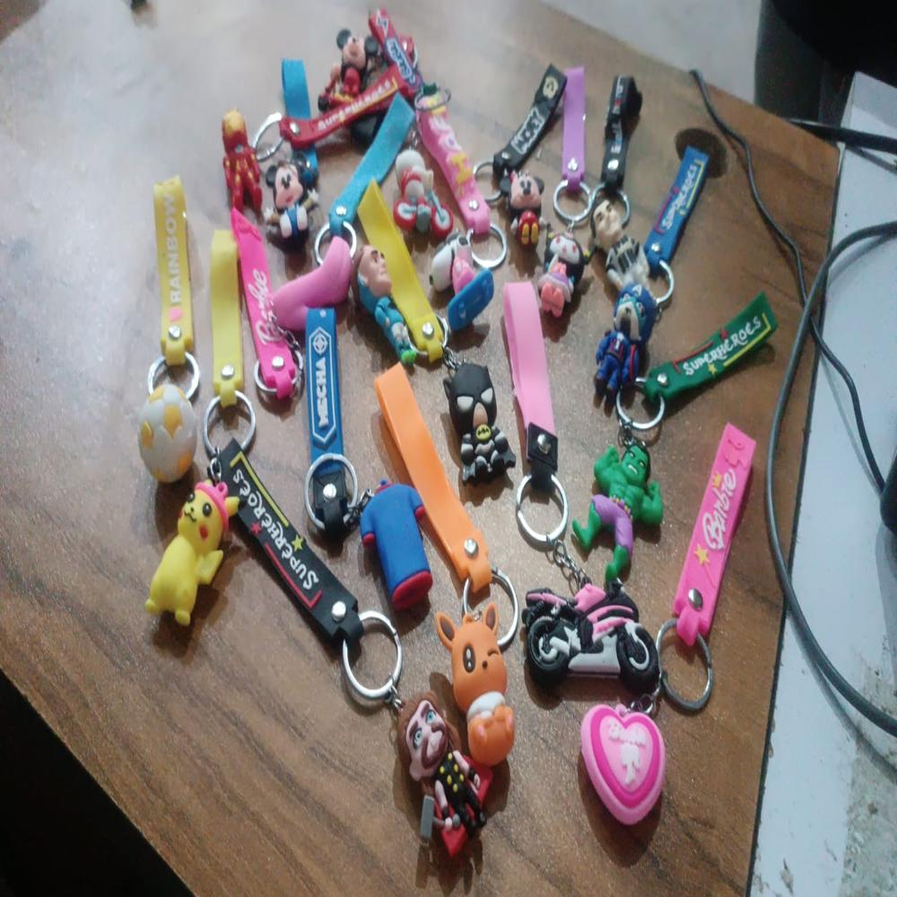Cute Cartoon Silicone 3D Key Chain With Metal Hook & Strap (Pack Of 1) - Color: Home Improvement