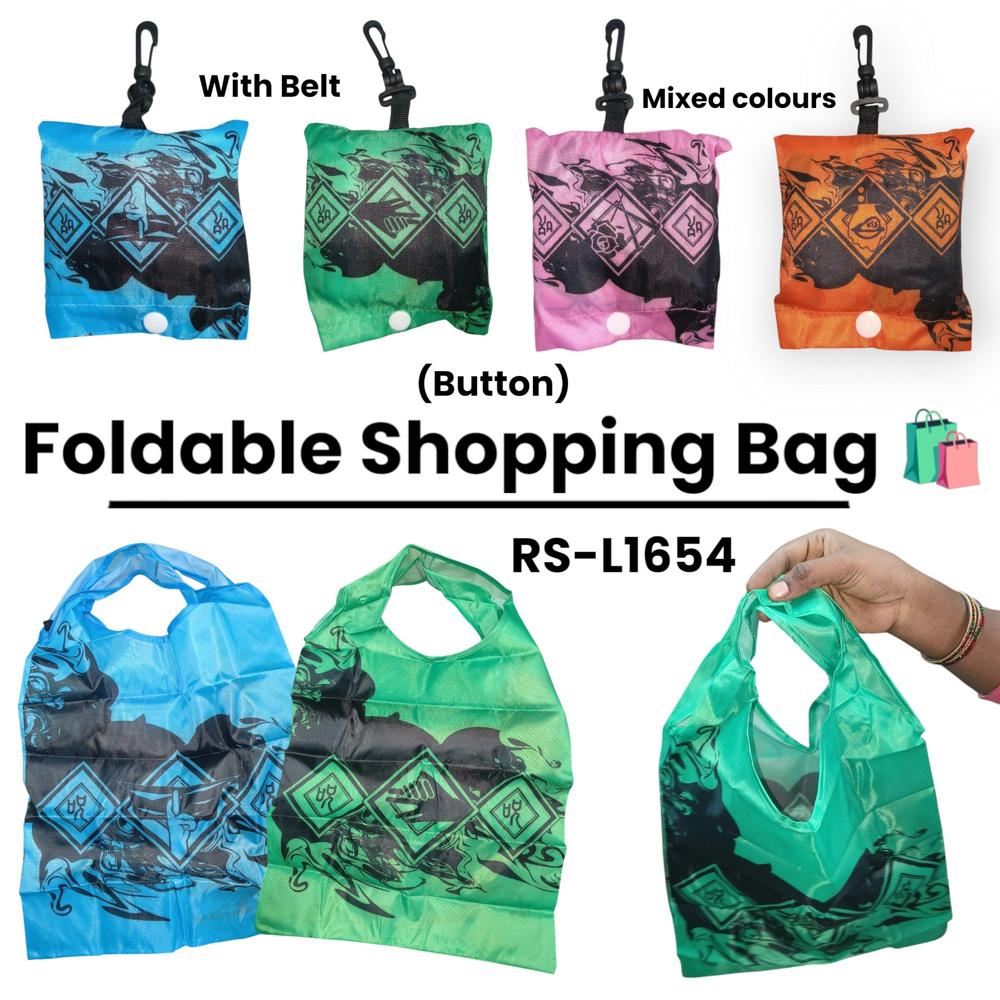Foldable Shopping Bag With Button & Belt
