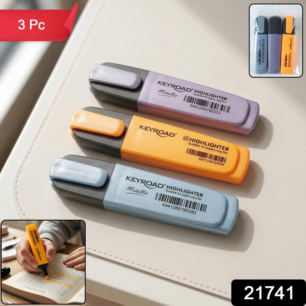 Premium Highlighter Marker Pen Set (3 Pc)