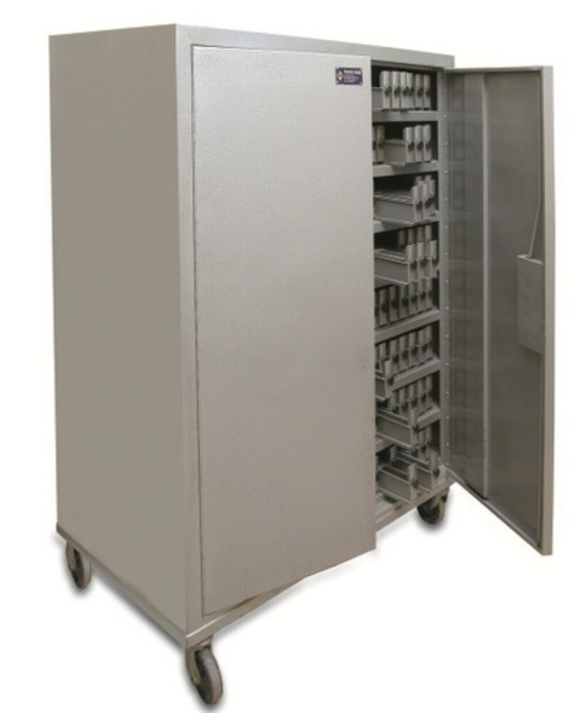 Microslide Cabinet - Mild Steel, 480x75mm Drawer, Vertical Storage For 5,000 To 50,000 Slides | Gray Color, Lock & Key, Easy Lifting Drawers, 6 Months Warranty