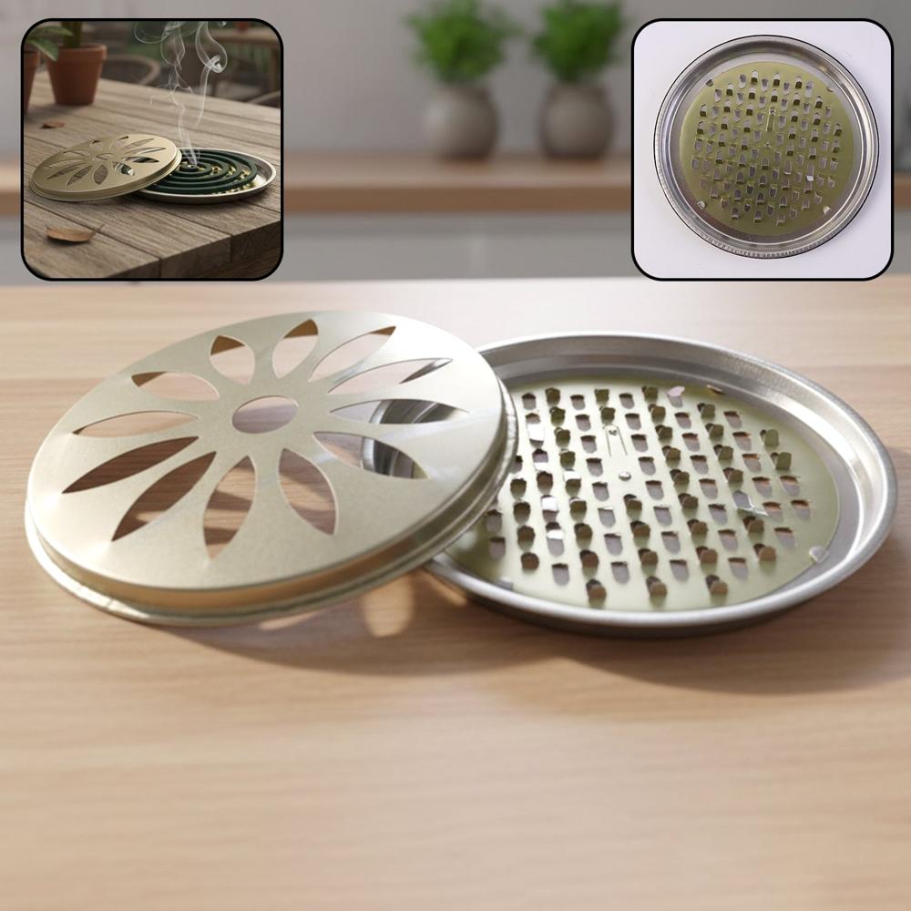 2 In 1 Metal Mosquito Coil Stand Cum Incense Burner (15X15 Cm, 1 Pc) - Application: As Per Product Requirement