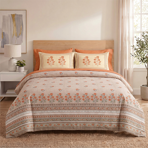 King Size Printed Fitted Bedsheet Set