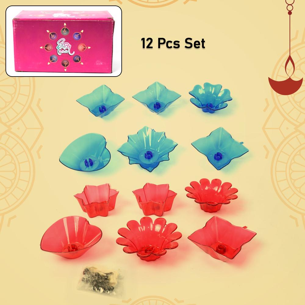Reflection Diya Combo Plastic Candle Cup With Multi Shape, Diwali (12 Pcs Set) - Application: As Per Product Requirement
