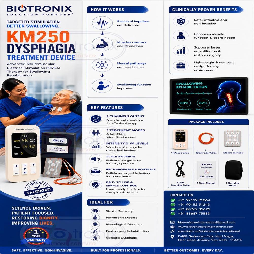 KM250 NMES Dysphagia Stimulator for Swallowing Rehabilitation