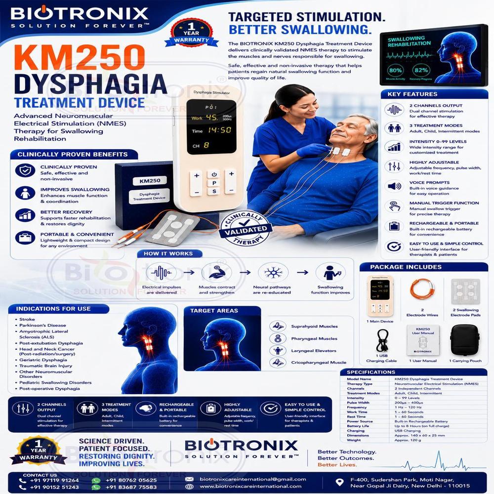 KM250 NMES Dysphagia Stimulator for Swallowing Rehabilitation