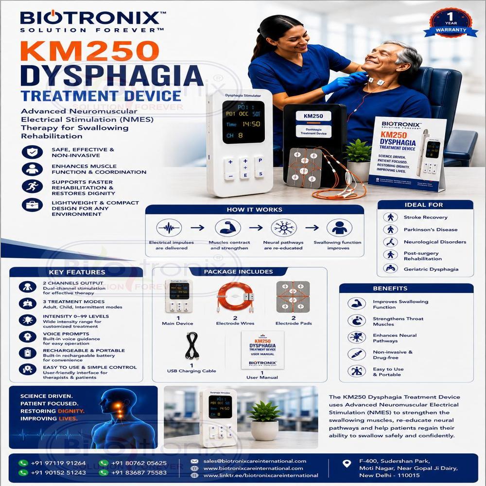 KM250 NMES Dysphagia Stimulator for Swallowing Rehabilitation