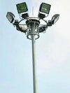 Polygonal High Mast Pole - Color: Silver