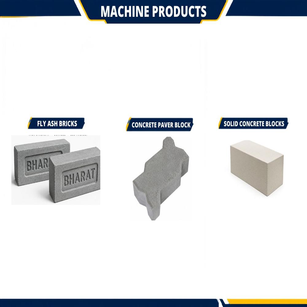 Hydraulic Press Fly Ash Brick Machine (6cvt.) - Color: Blue/white
