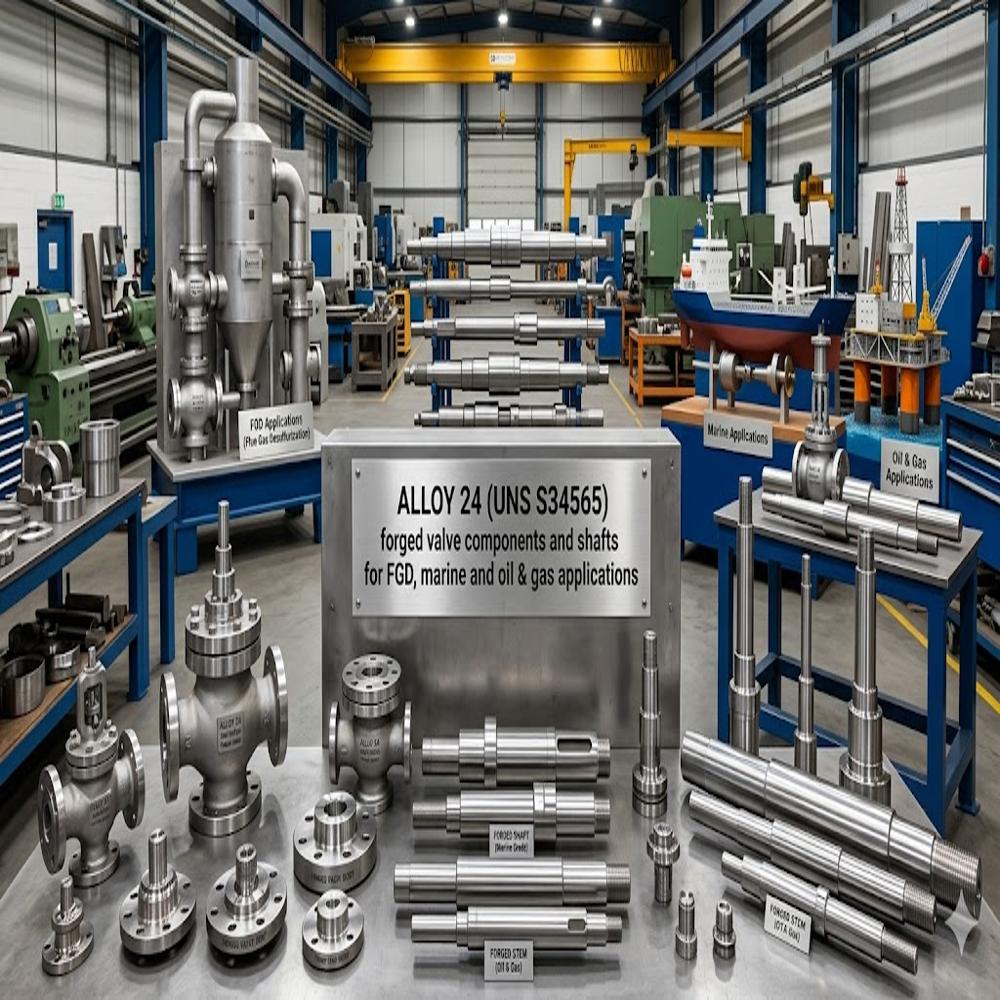 Alloy 24 UNS S34565 1.4565 Super-Austenitic Forgings for FGD, Seawater & Chemical Service Shafts, Valve Parts, Tube Sheets  Rings