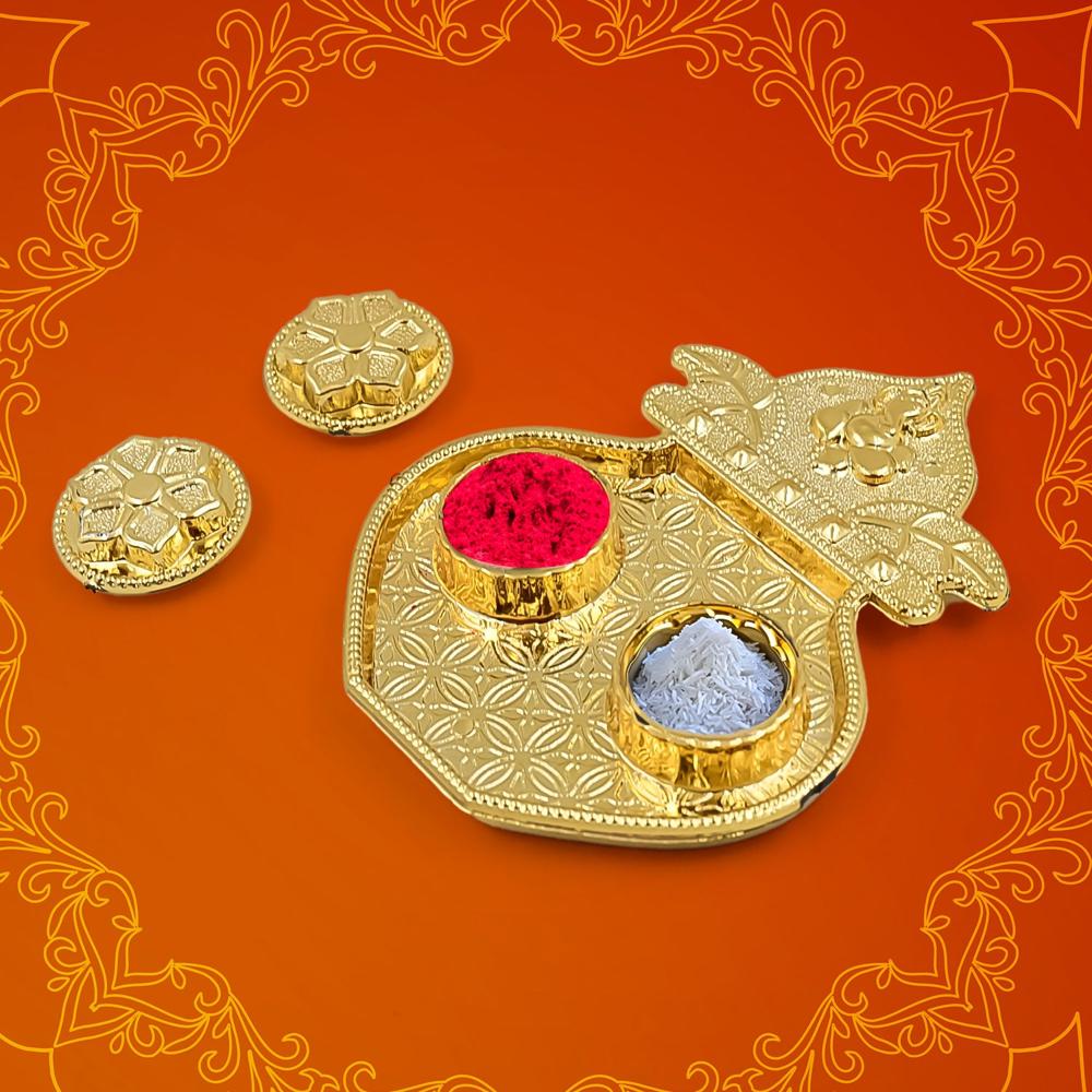 Kalash Shape Rakasha Bandhan Special Puja Thali (1 Pc) (Mix Design) - Application: As Per Product Requirement