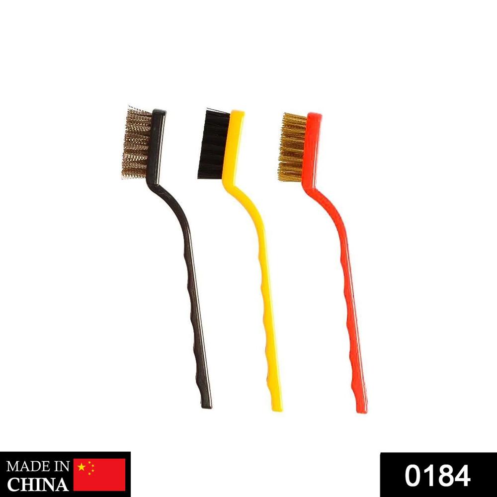 3 Pc Mini Wire Brush Set For Cleaning (Brass, Nylon, Stainless Steel Bristles) - Application: As Per Product Requirement