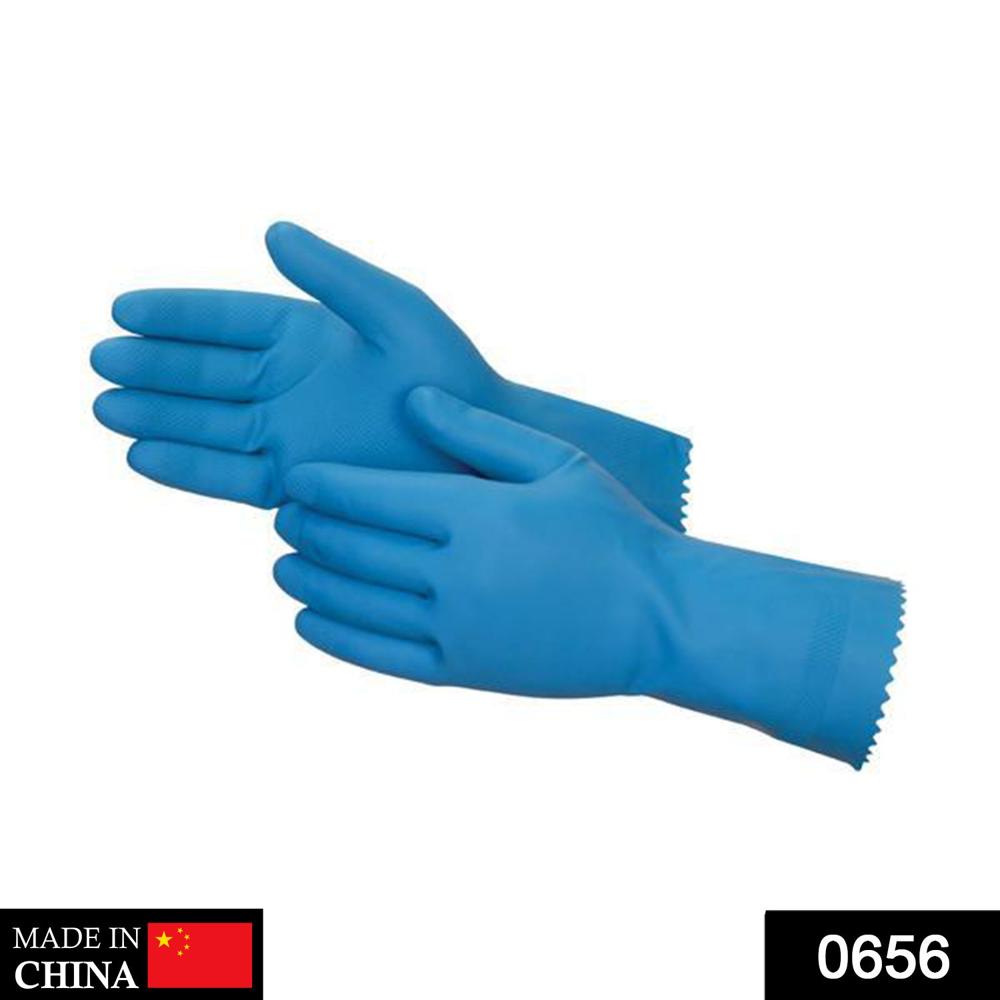 Cut Glove Reusable Rubber Hand Gloves (Blue) - 1 Pc - Application: As Per Product Requirement