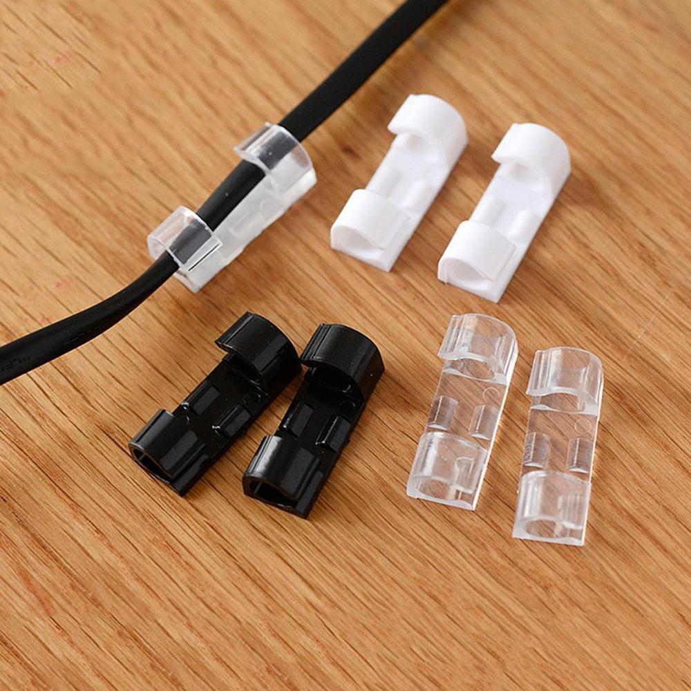 Self-Adhesive Cable Clips Round Plastic Wire Holder for Cord Management (Pack of 20)