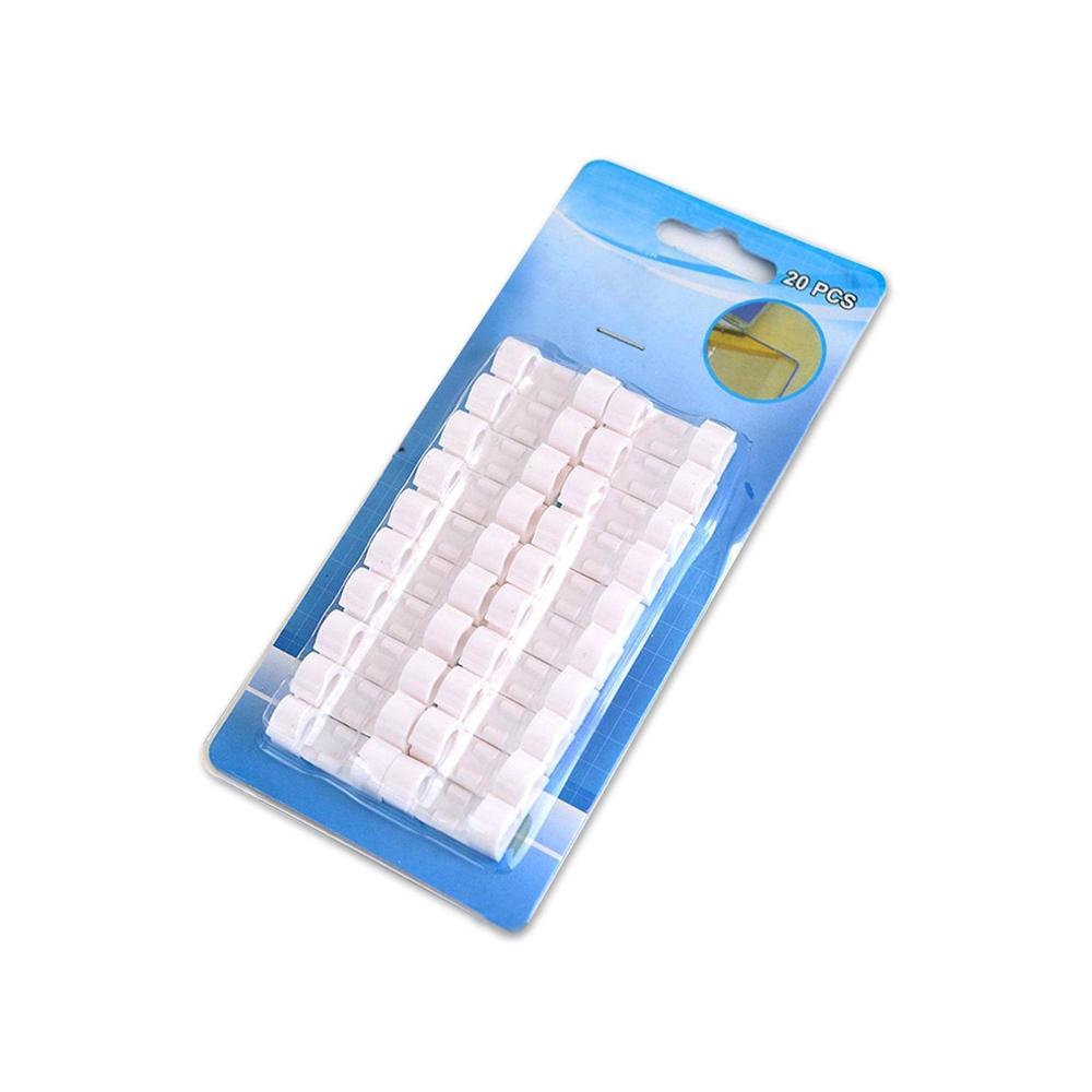 Self-Adhesive Cable Clips Round Plastic Wire Holder for Cord Management (Pack of 20)
