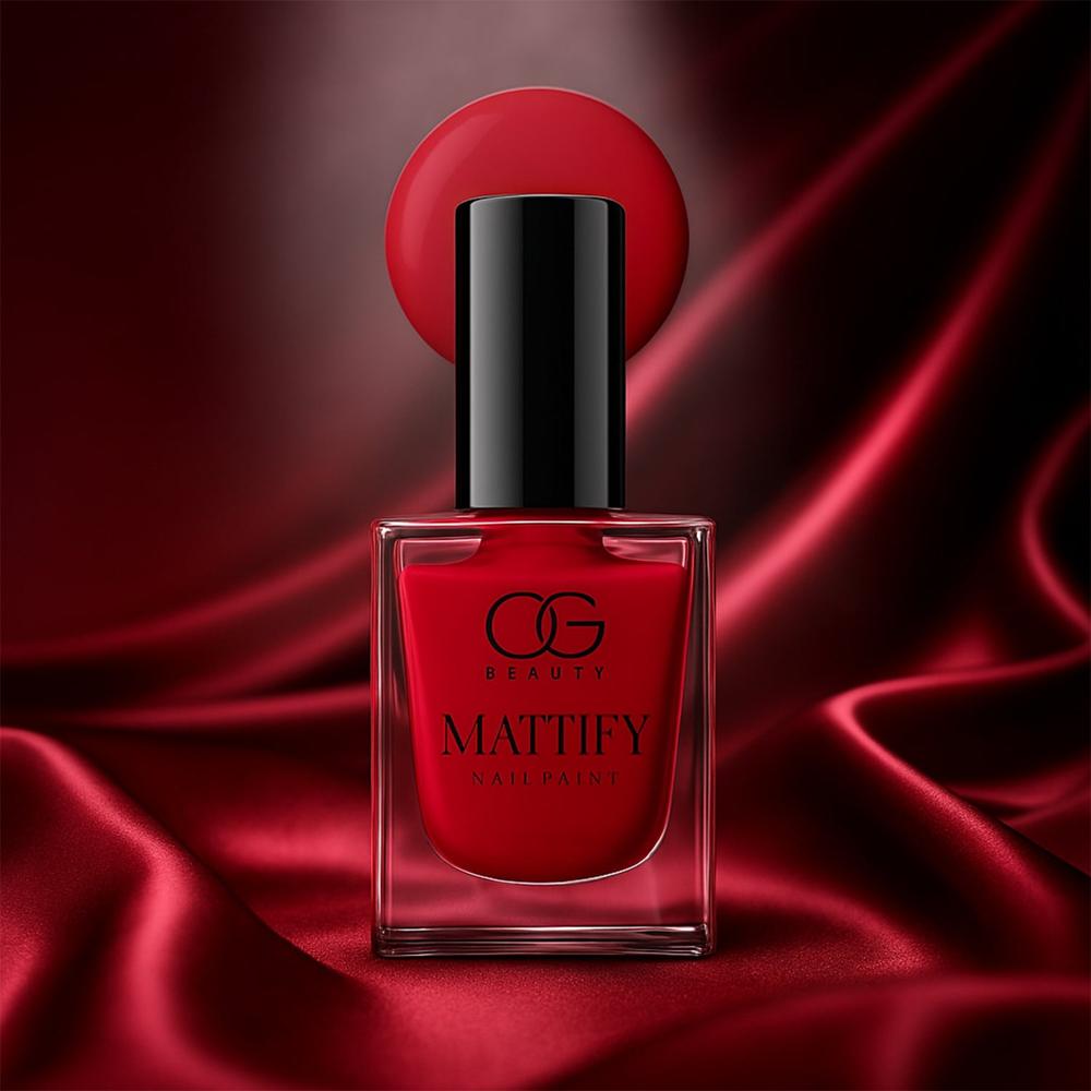Og Beauty Red Carnival Mattify Nail Paint (10 Ml / 1 Pc) - Application: As Per Product Requirement