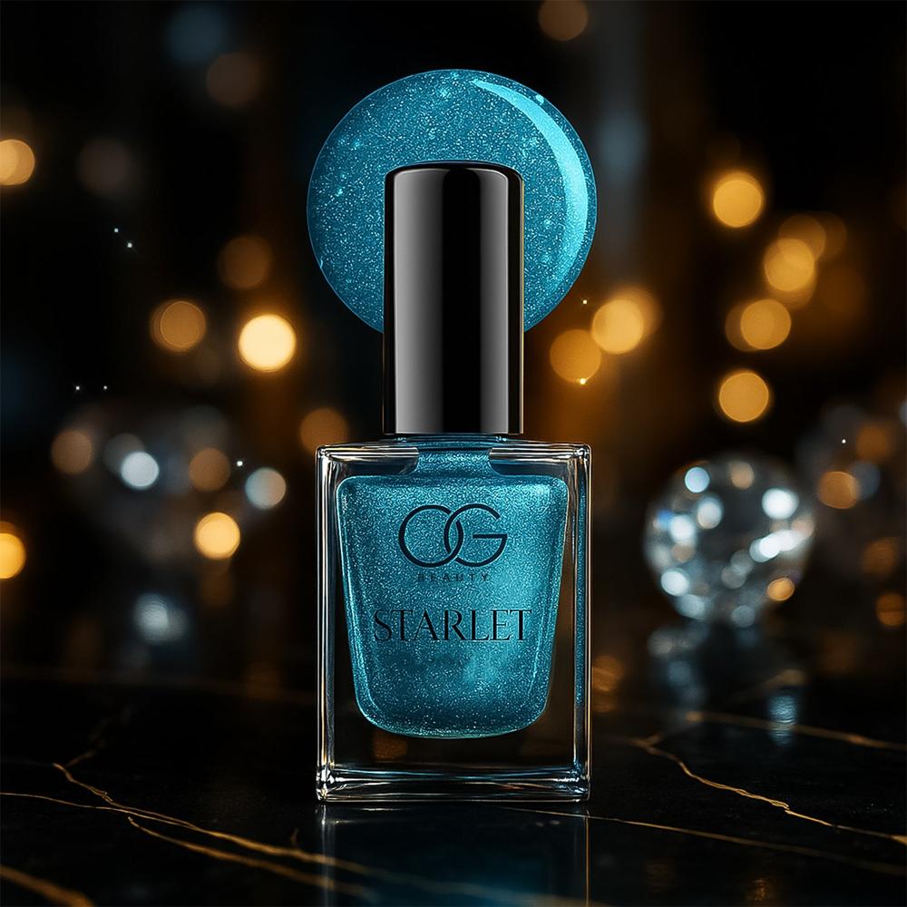 Og Beauty Aqua Bluebell Starlet Glitter Nail Paint (10 Ml / 1 Pc) - Application: As Per Product Requirement