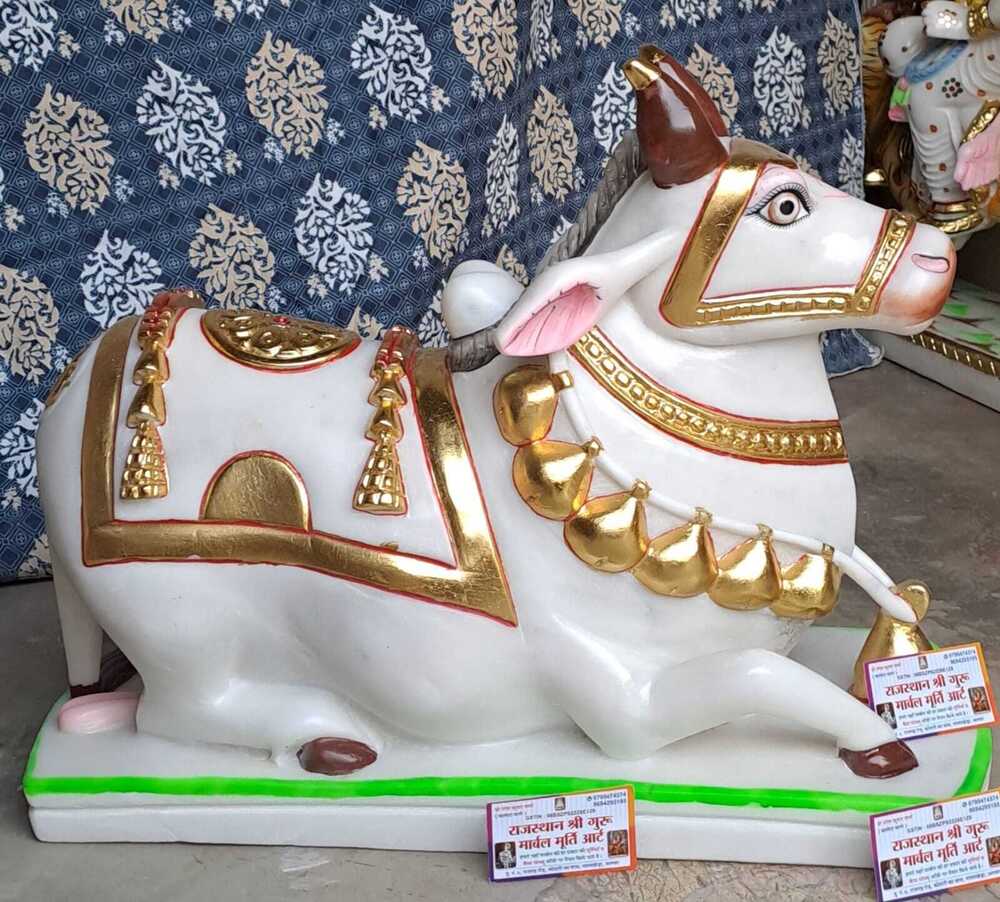 Marble Nandi Ji Statue
