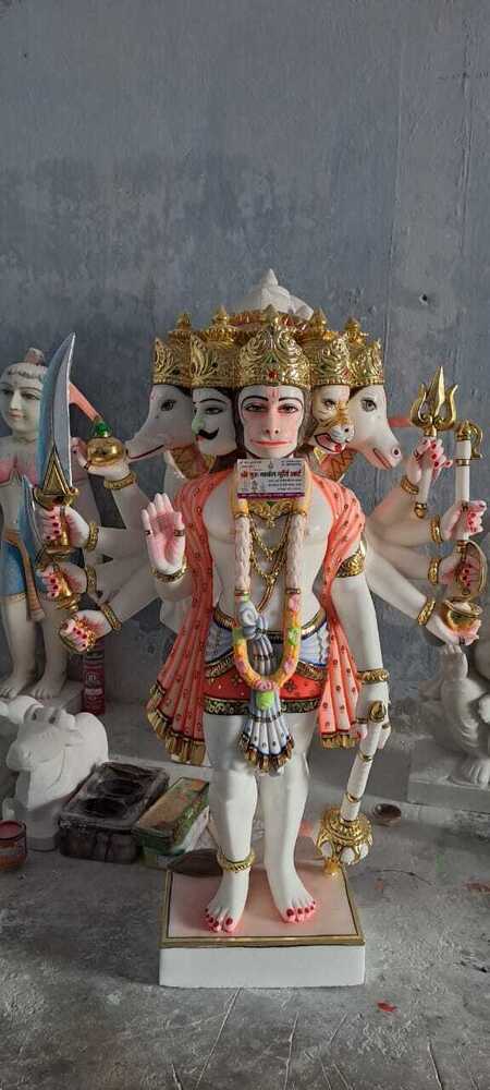 Marble Panchmukhi Hanuman Statue