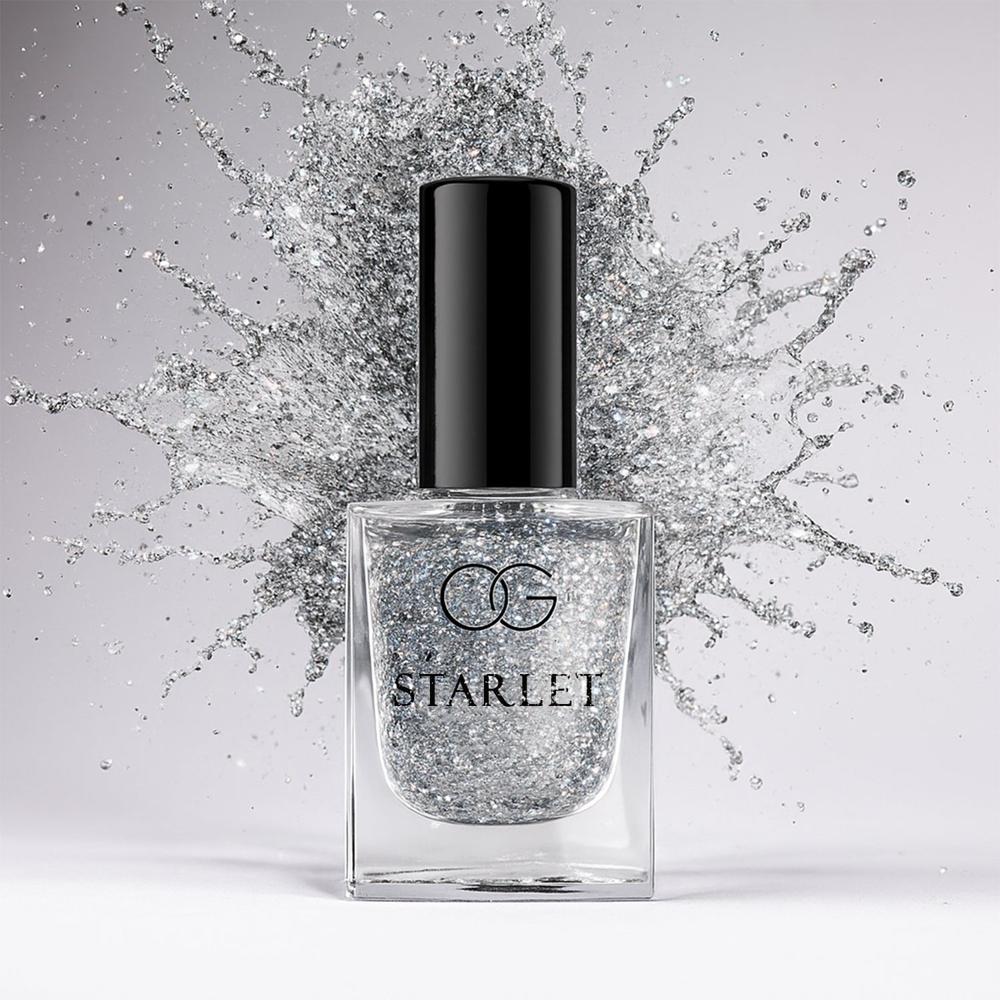 Og Beauty Silver Moonlight Starlet Glitter Nail Paint (10 Ml / 1 Pc) - Application: As Per Product Requirement