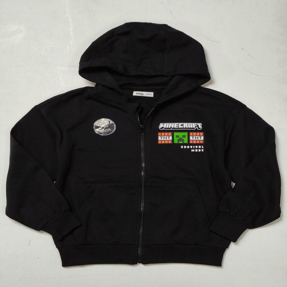 B16712 | Mine Craft Boys Fullzipper Fleece Hooded Sweatshirt