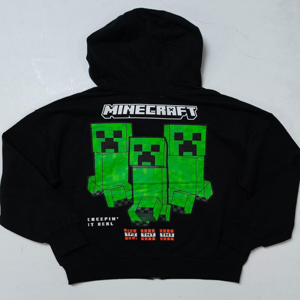 B16712 | Mine Craft Boys Fullzipper Fleece Hooded Sweatshirt