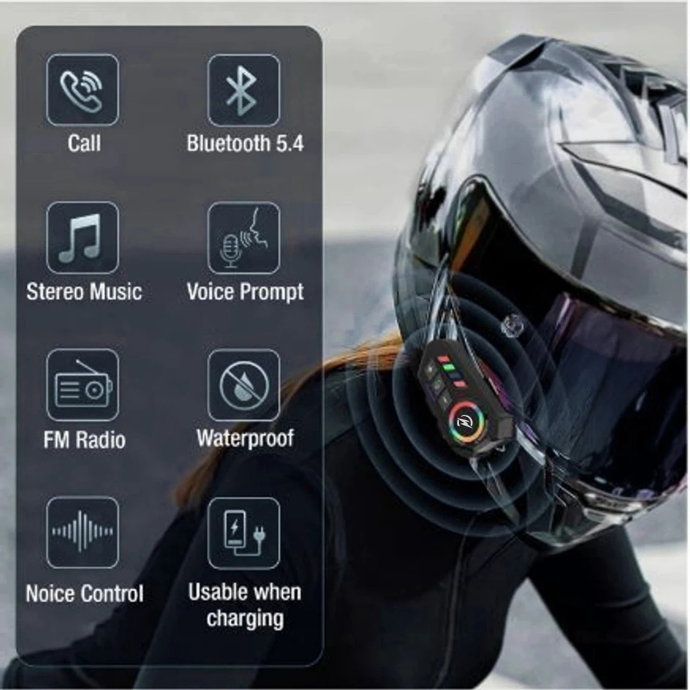 K06 Helmet Wireless Mic - Color: Black