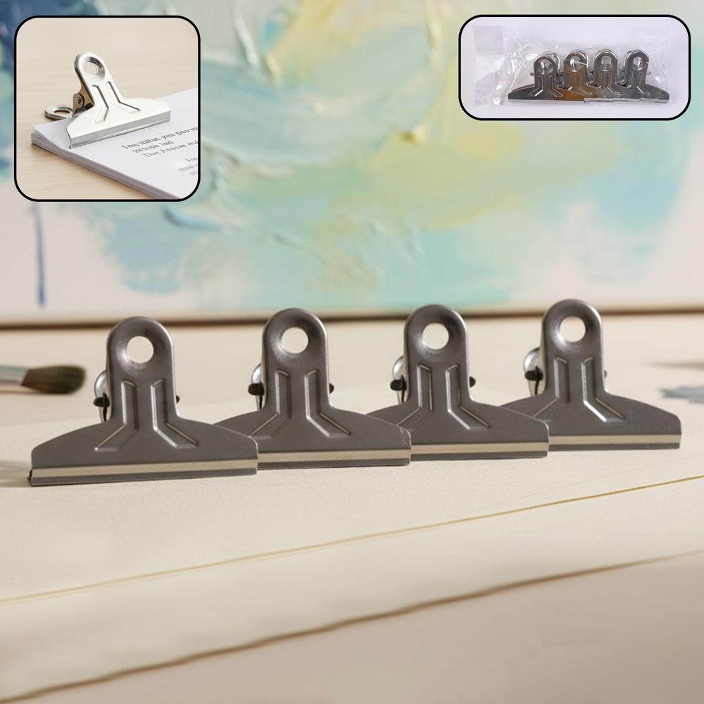 Heavy Duty Metal Paper Clamp Clips (4 Pc) - Color: Office Products