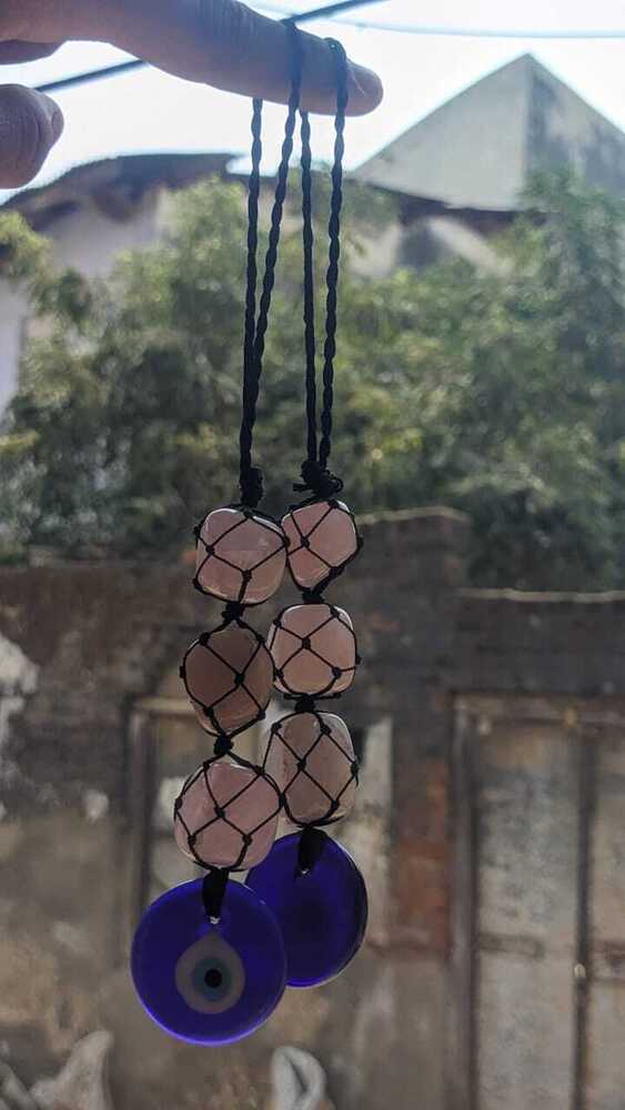 Rose Quartz Evil Eye Hanging