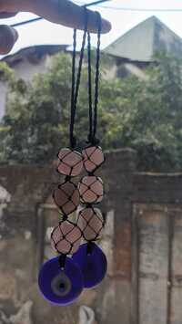 Rose Quartz Evil Eye Hanging