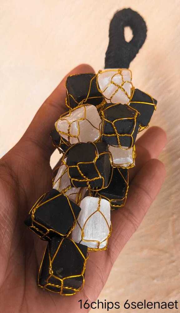 Black Tourmaline & Selenite Door Hanging 16 Chips