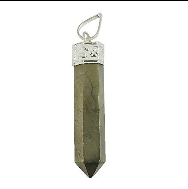 Pyrite Crystal Pencil Pendant