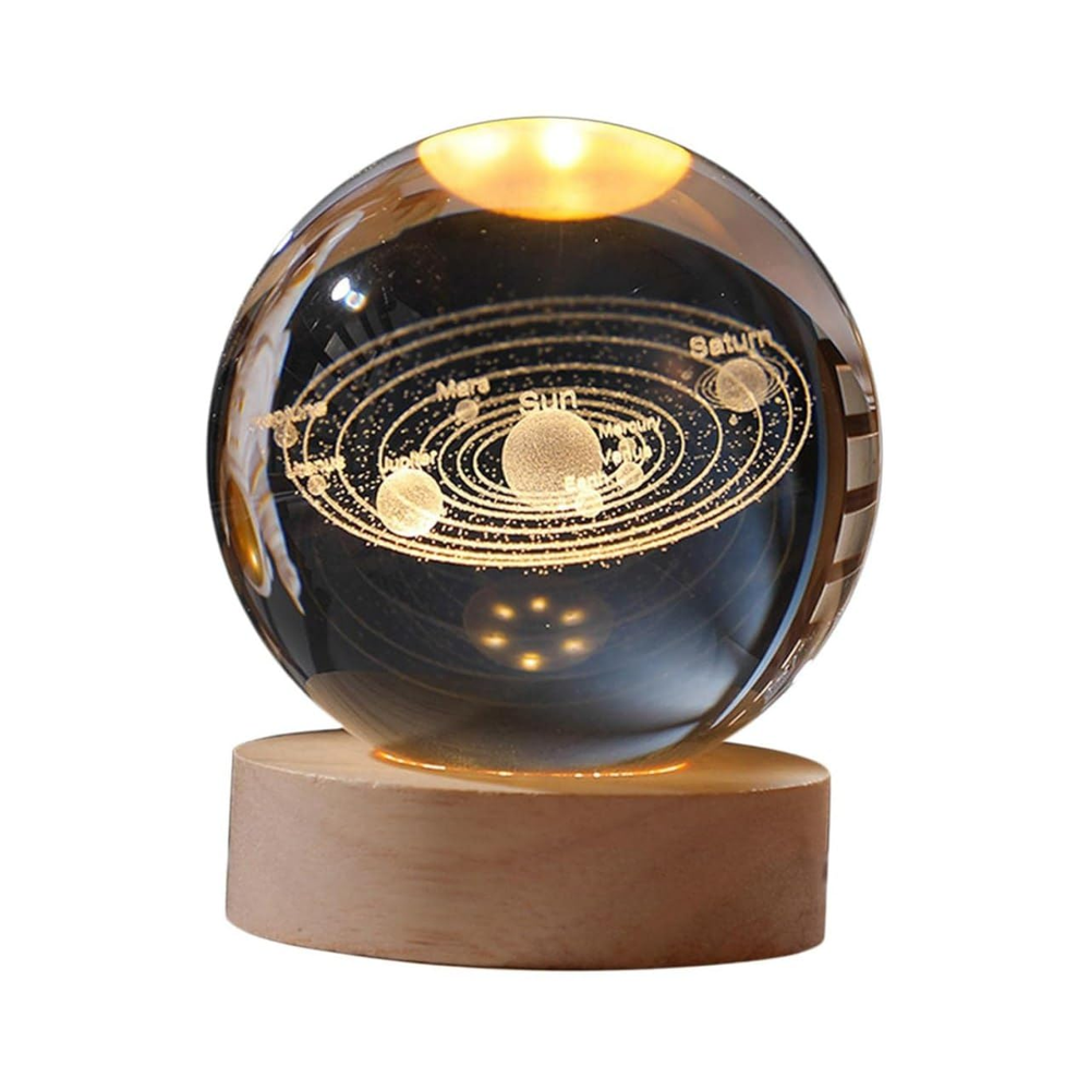 3D Solar System Crystal Lamp - Features: Creates A Warm And Dreamy Atmosphere