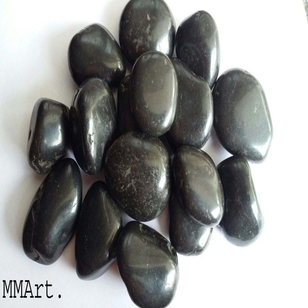 Natural Polished Black Agate Pebbles for Garden Landscaping and Premium Aquarium Decoration in Bulk