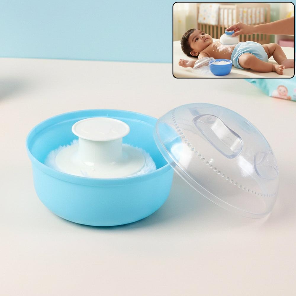Baby Powder Puff Storage Box Set - Color: Mixed Material