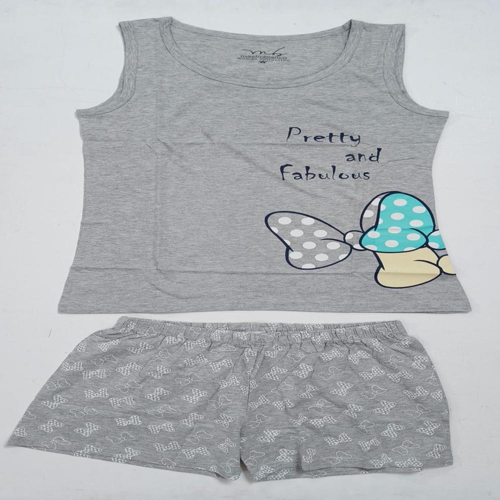 W13690 | Ladies Vest and Shorty Pyjama Set