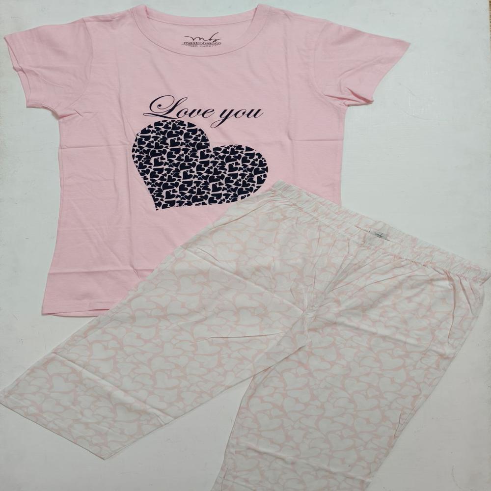 W13693 | Ladies Short Sleeve and Capri Pyjama Set