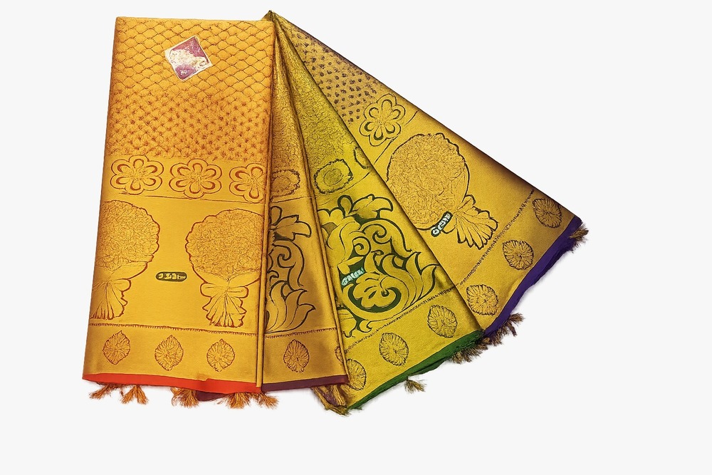 Polyester with Zari Multicolor Vip Ponnadai Shawl